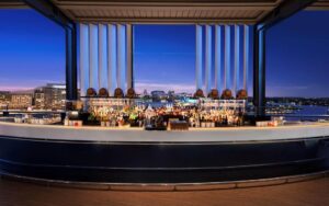 sydney harbour rooftop bar at night