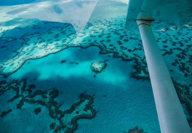 Great Barrier Reef Flyover - Heart Reef