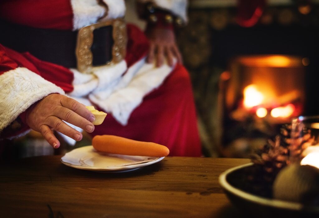 santa eating carrot