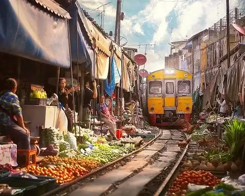 Bangkok's Must see Markets: Floating Delights & Railway Rush | Half Day Private Tour