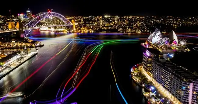 Vivid Sydney Harbour Cruise: Departing Darling Harbour