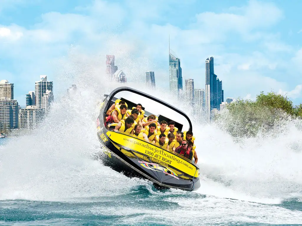 Broadwater Jet Boat Adventure Ride + 5min Helicopter Flight