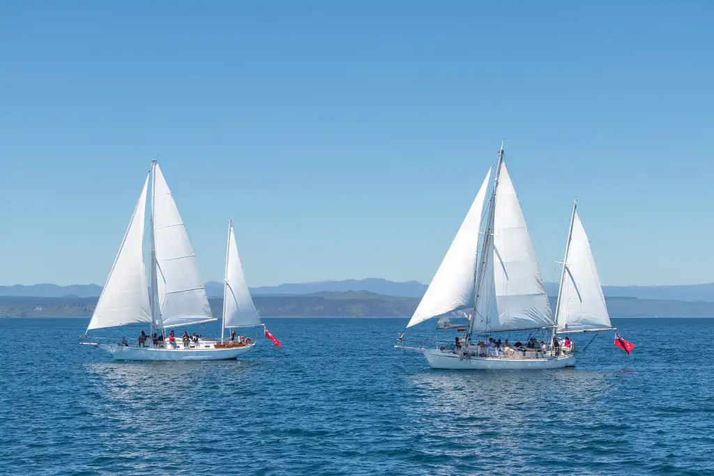 Sail Barbary Lake Taupo Yacht Cruise | Maori Rock Carvings