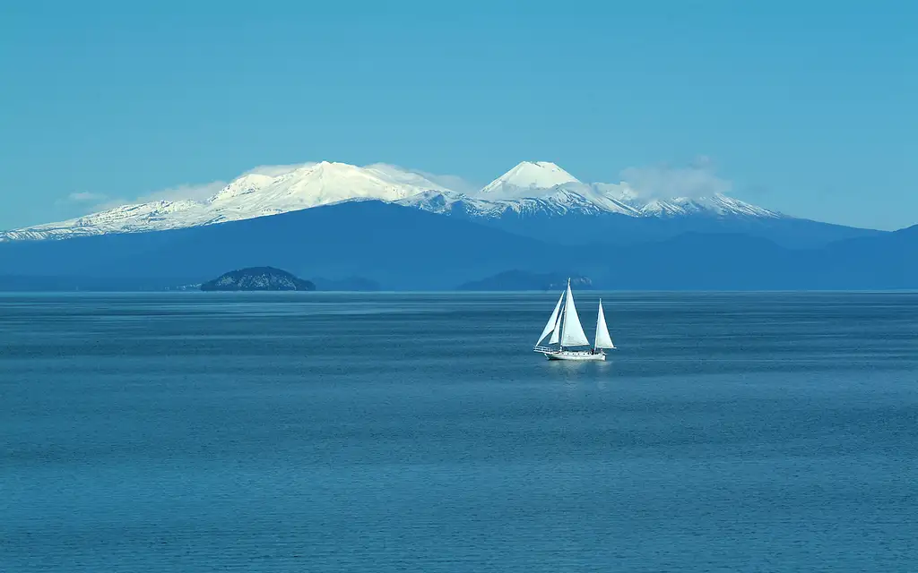 Sail Barbary Lake Taupo Yacht Cruise | Maori Rock Carvings