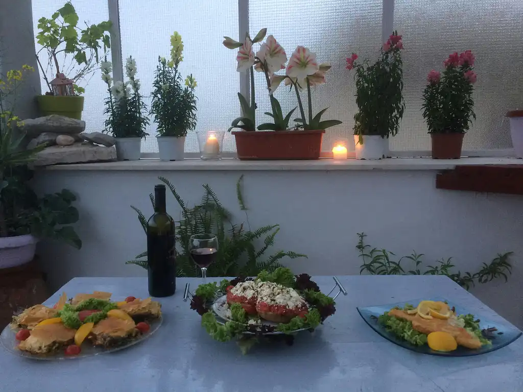 Greek Feast With An Acropolis View