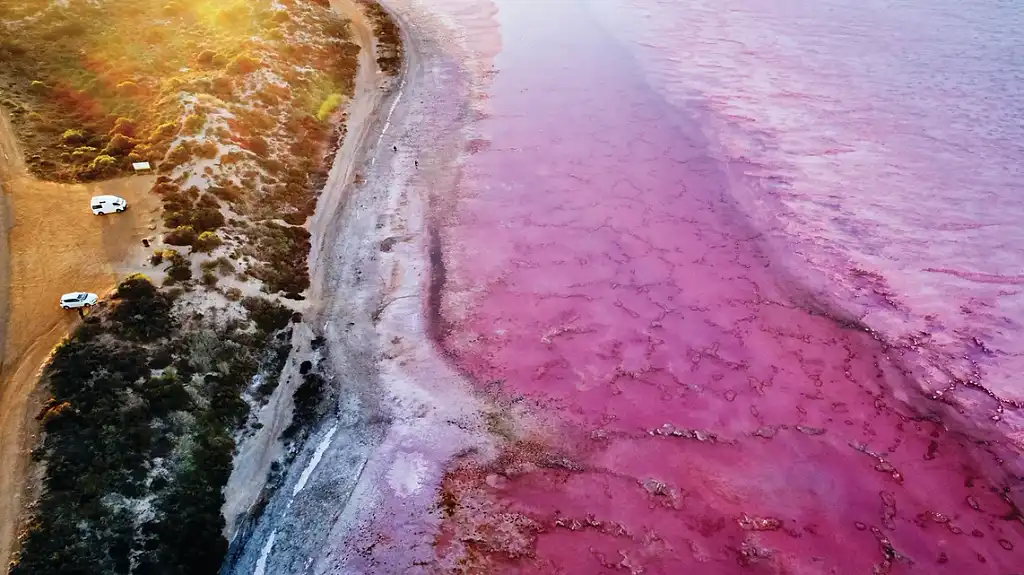 Hutt Lagoon Pink Lake Flight from Geraldton