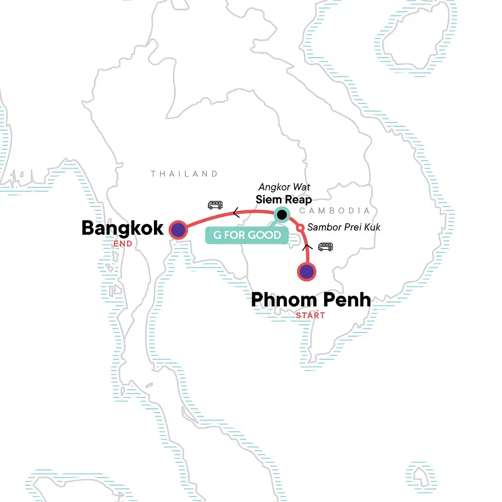 5 Day Cambodia to Bangkok: Phnom Penh, Siem Reap & Khao San Road Hangouts | G Adventures 18-35's