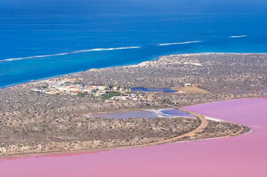 Hutt Lagoon Pink Lake Flight from Geraldton