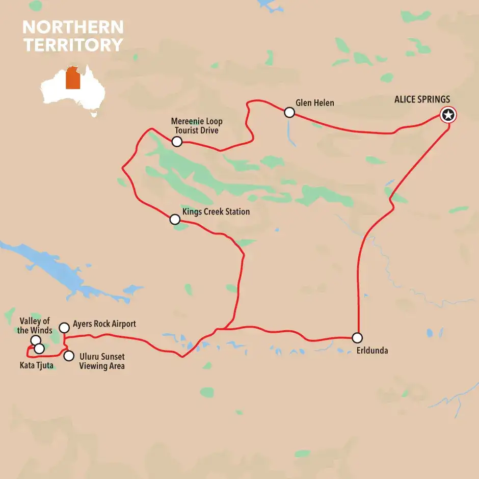 4 Day Red Centre to West MacDonnell Tour from Ayers Rock/Yulara