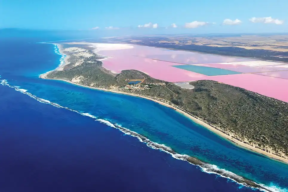 Hutt Lagoon Pink Lake Flight from Geraldton